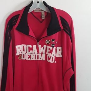 MEN'S ROCAWEAR DENIM CO. RED JACKET. SIZE 3XL.